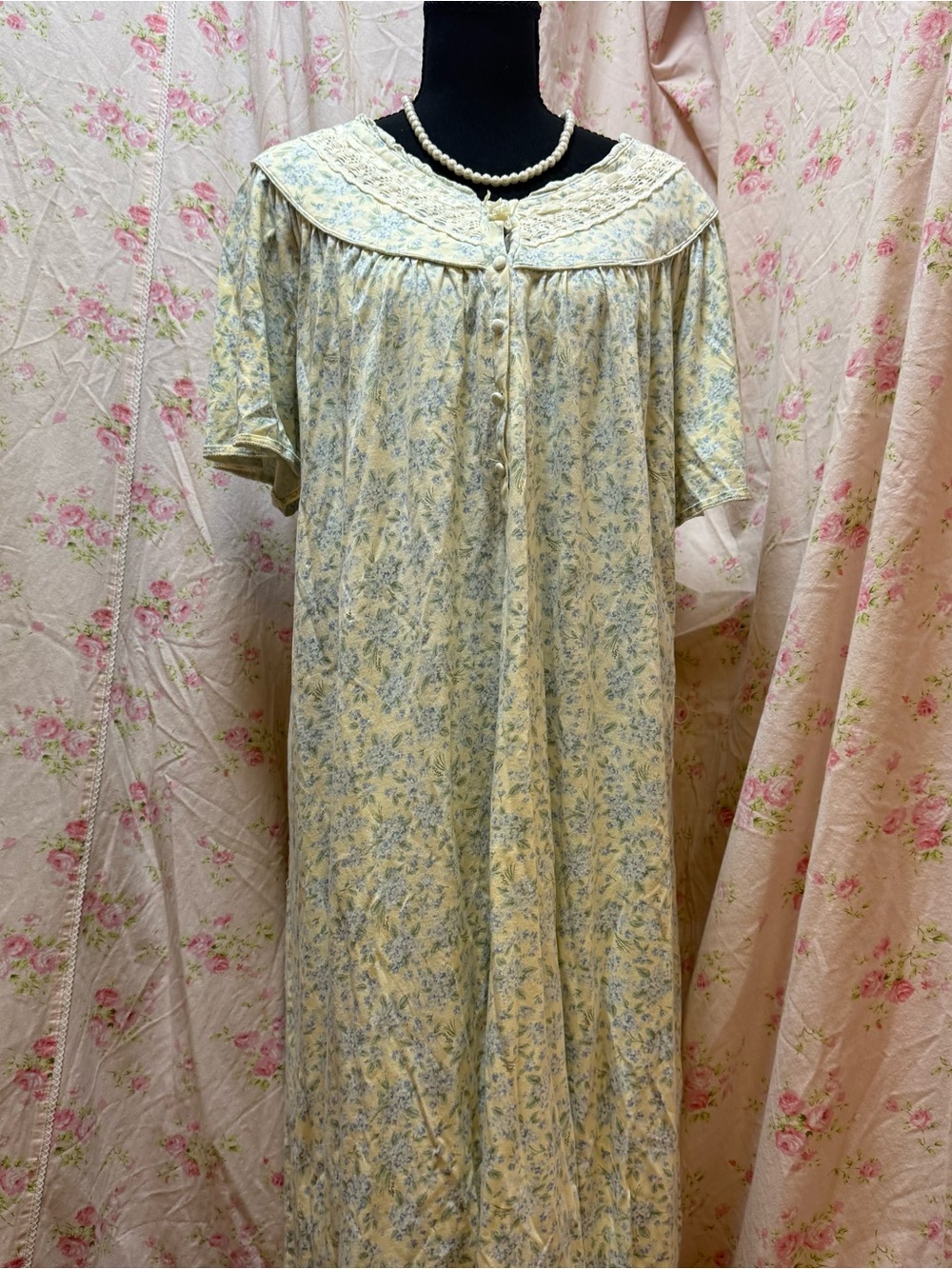Aria Yellow and Blue Floral Nightgown